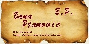 Bana Pjanović vizit kartica